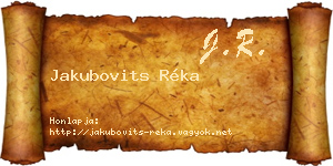 Jakubovits Réka névjegykártya